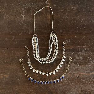 Chic Stella & Dot Gold and Blue Necklace Set